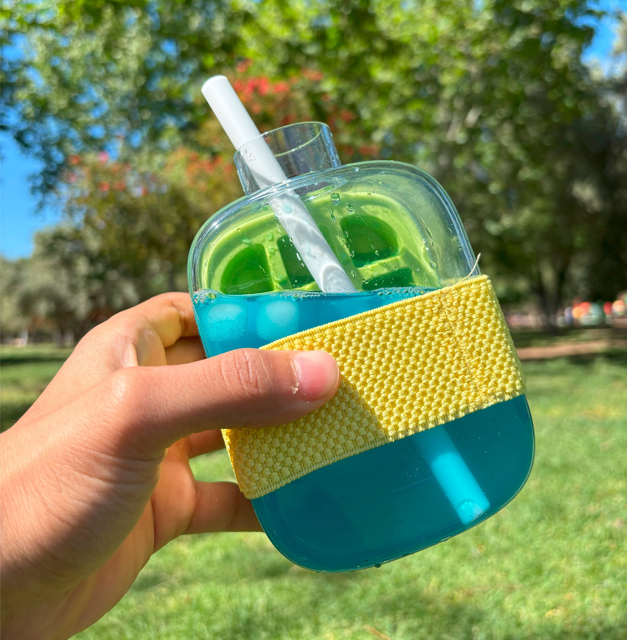 Water Bottle with an Ice Cube
