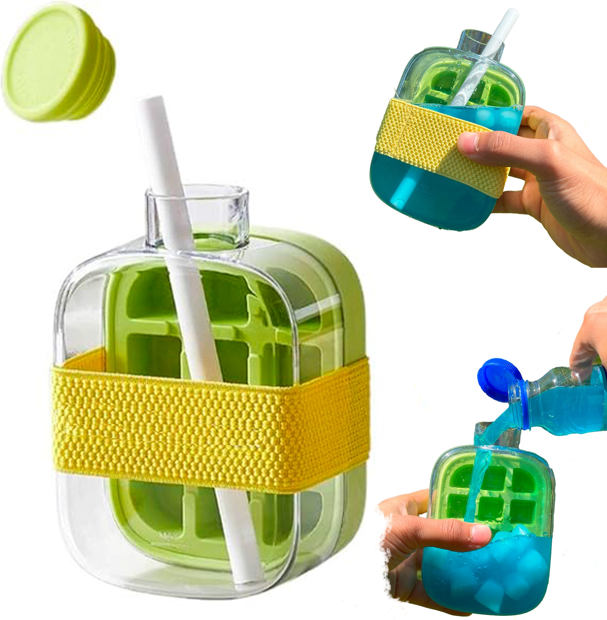 Water Bottle with an Ice Cube